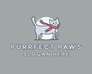 Scarf Pet Cat logo design