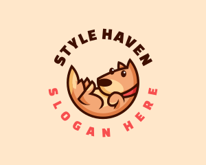 Shelter - Cute Dog Puppy logo design