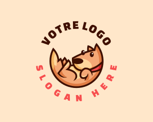 Domesticated Animal - Cute Dog Puppy logo design