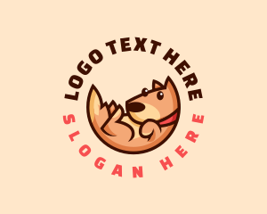 Training - Cute Dog Puppy logo design