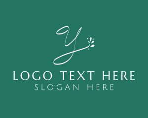 Letter Y - Green Floral Letter Y logo design