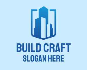 Blue High Rise Building logo design