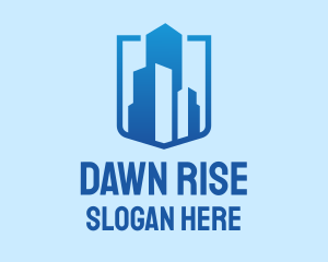 Blue High Rise Building logo design