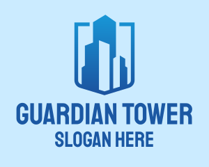 Blue High Rise Building logo design