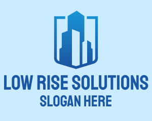 Blue High Rise Building logo design