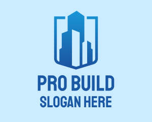 Blue High Rise Building logo design