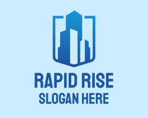 Blue High Rise Building logo design