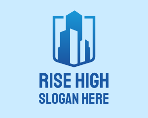 Blue High Rise Building logo design