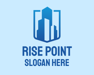 Blue High Rise Building logo design