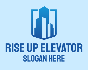 Blue High Rise Building logo design