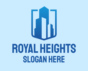 Blue High Rise Building logo design