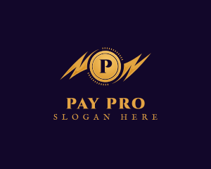 Salary - Lightning Cryptocurrency Coin logo design