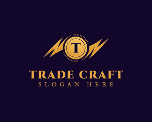 Trade - Trading Cryptocurrency Coin logo design