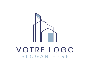 Blue - Urban Building Architecture logo design