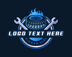 Tire Wrench - Flame Tire Wrench logo design