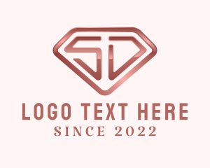 Rose Gold - Crystal Jewelry Letter S & D logo design