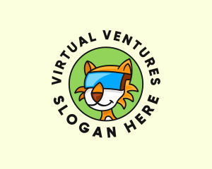 Cat Virtual Reality Goggles logo design