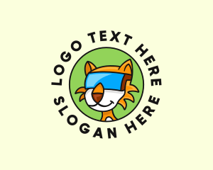 Character - Cat Virtual Reality Goggles logo design