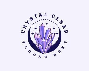 Crystal - Mystical Crystal Moon logo design