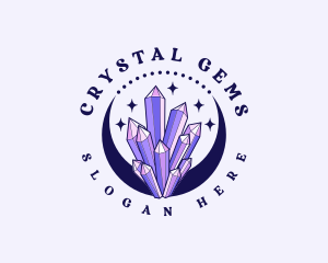 Mystical Crystal Moon logo design