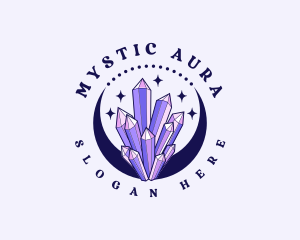 Mystical Crystal Moon logo design