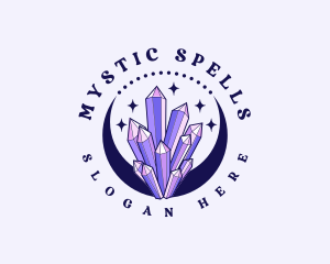 Mystical Crystal Moon logo design