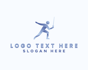 Athlete - Athletic Fencing Competition logo design