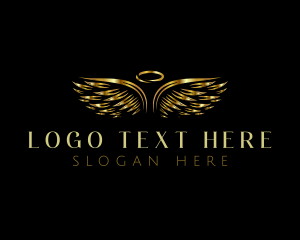 Heavenly Being - Angelic Flying Wings logo design