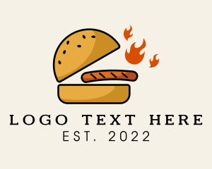 Hamburger - Spicy Beef Burger logo design