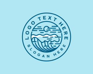 Outdoor - Wave Surfing Beach logo design