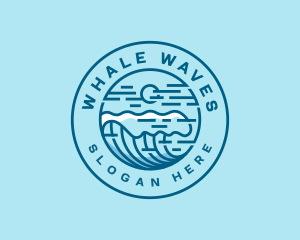 Wave Surfing Beach logo design