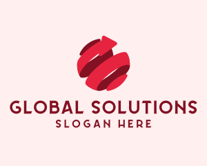 Red Global Arrow Enterprise logo design