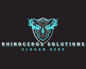 Rhinoceros - Rhino Fire Eyes logo design