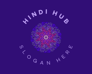 Hindi - Purple Mandala Star logo design