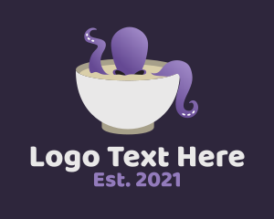 Fine Dining - Purple Octopus Soup logo design