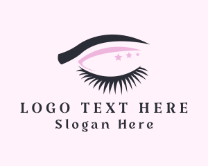 Glam - Stars Eyeshadow Eyelashes logo design