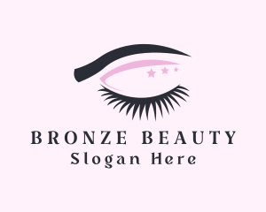 Stars Eyeshadow Eyelashes logo design