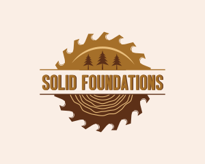 Wood Saw Carpentry Logo