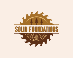 Circular Saw - Wood Saw Carpentry logo design