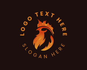 Rooster - Chicken Fire Grill logo design