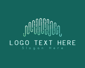 Disc - Long Wave Line logo design