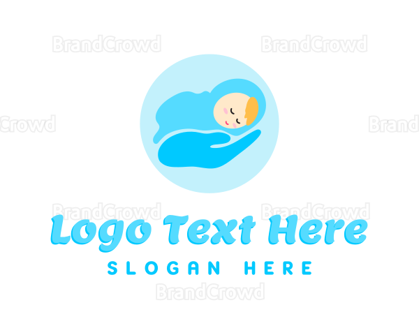 Blue Newborn Hand Logo