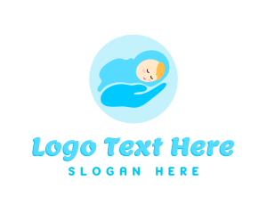 Baby - Blue Newborn Hand logo design