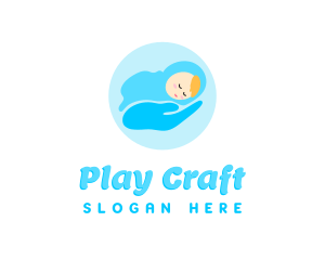 Blue Newborn Hand Logo