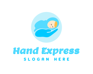 Blue Newborn Hand logo design