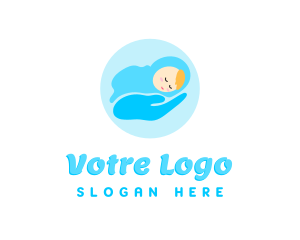 Maternity - Blue Newborn Hand logo design