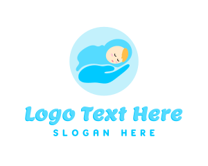 Baby Boy - Blue Newborn Hand logo design