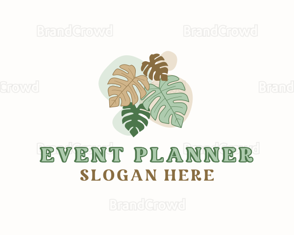Monstera Leaf Plant Logo