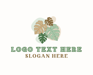 Vegan - Monstera Leaf Plant logo design