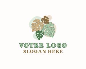 Monstera Leaf Plant Logo